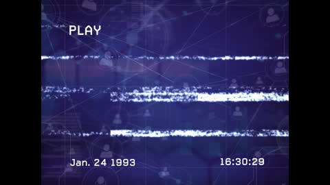 Retro Glitch Overlay on Digital Networking Background