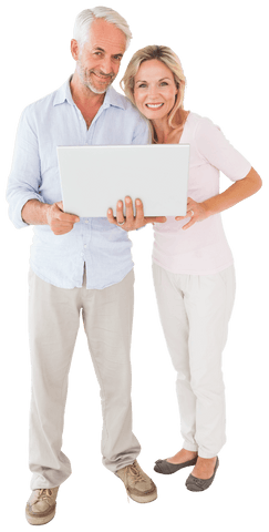 Caucasian Couple Using Laptop Isolated Transparent Background - Download Free Stock Videos Pikwizard.com