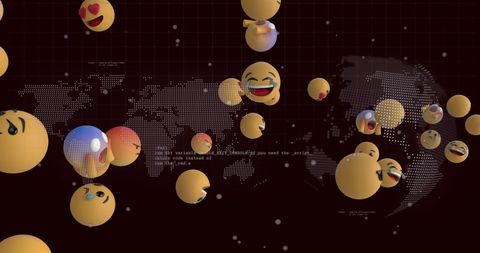 Global emoji wave integrating with digital interface
