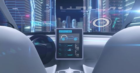 Futuristic Kiosk Simulation in Self-Driving Car Interface