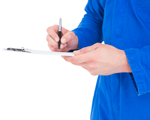 mechanic writing on clipboard with transparent background - Download Free Stock Videos Pikwizard.com