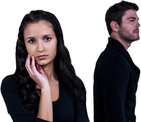 Uncertain Diverse Couple Conflict on Transparent Background - Download Free Stock Videos Pikwizard.com