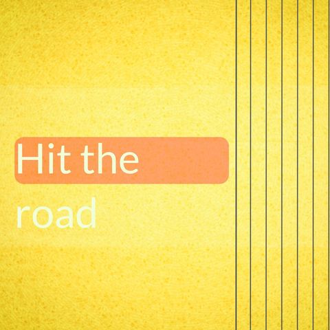 Hit the Road Travel Inspiration on Bright Yellow Background - Download Free Stock Templates Pikwizard.com