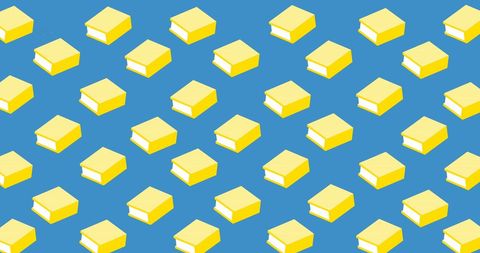 Yellow Books Seamless Pattern on Blue Background - Download Free Stock Images Pikwizard.com