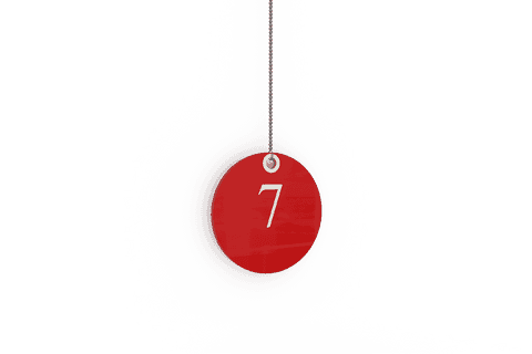 Number Seven on Red Tag with Chain Transparent Background Design - Download Free Stock Videos Pikwizard.com