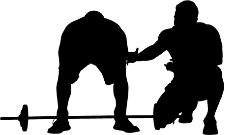 Dynamic silhouette of weightlifting on transparent background