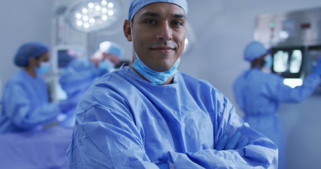 Confident Surgeon in Operating Room Wearing Scrubs - Download Free Stock Images Pikwizard.com