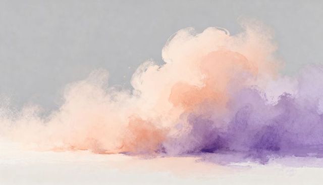 Billowing Pastel Plume Creating Chalk Texture and Soft Watercolor Gradient for Minimal Use