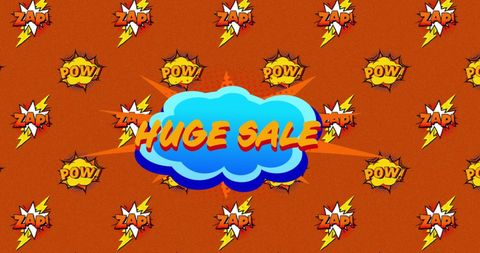 Vintage Comic Style Huge Sale Promotion Background