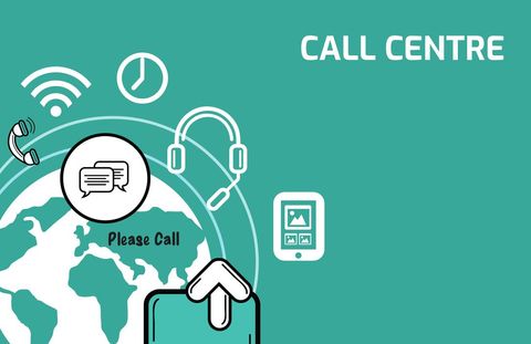global call center services with communication icons concept - Download Free Stock Templates Pikwizard.com