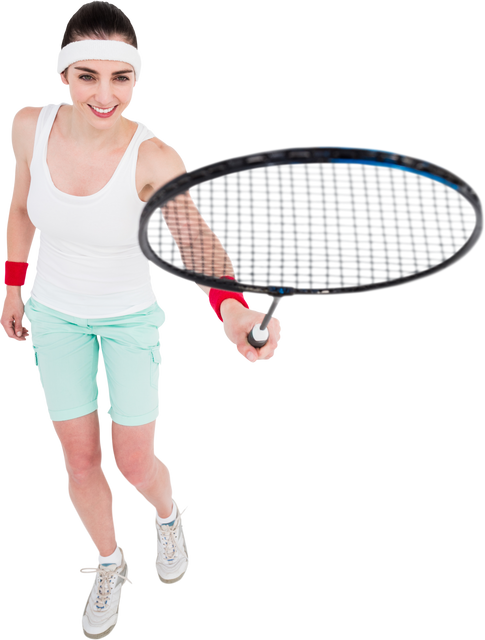 Transparent View of Female Athlete Playing Badminton - Download Free Stock Videos Pikwizard.com