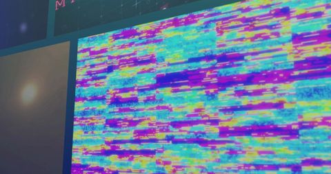 Colorful digital glitch art with vibrant texture