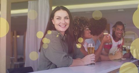 Diverse Friends Enjoying Drinks at Modern Bar