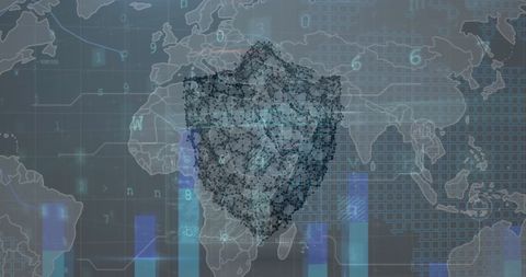 cyber security shield with world map background - Download Free Stock Images Pikwizard.com