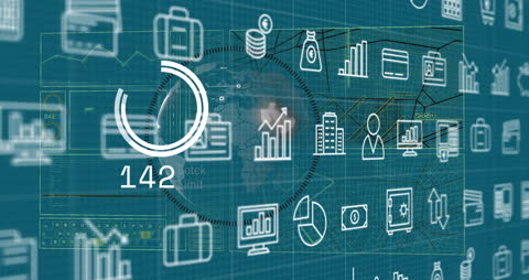 Futuristic Financial Data Interface with Global Map