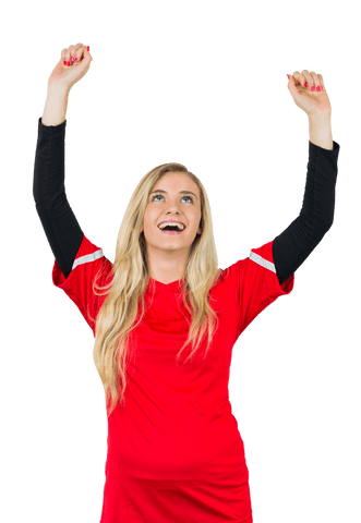 excited female sports fan cheering with transparent background - Download Free Stock Videos Pikwizard.com
