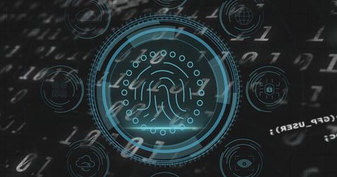 Digital Fingerprint and Cybersecurity Interface Design - Download Free Stock Images Pikwizard.com
