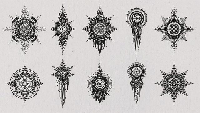 Intricate Mandala and Compass Rose Geometric Designs