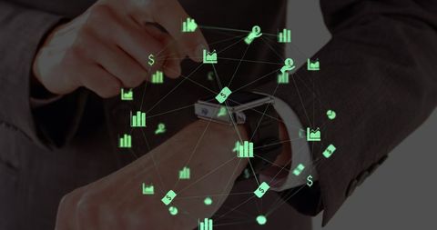 Businessman Using Smartwatch for Data Analytics and Insights - Download Free Stock Images Pikwizard.com