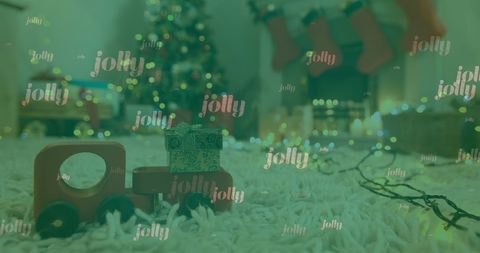 Festive Green Theme with Christmas Decor and Jolly Text - Download Free Stock Images Pikwizard.com