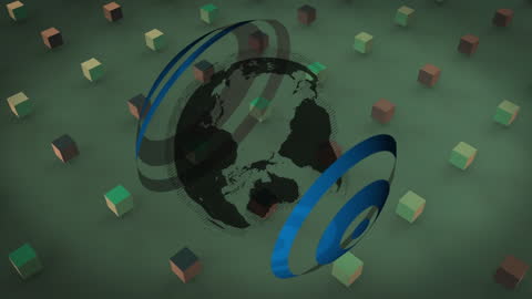 Futuristic Globe and Data Analysis Animation