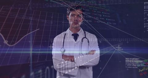 Confident Doctor Embracing Futuristic Medical Analytics Technology - Download Free Stock Images Pikwizard.com