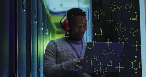 IT Technician Analyzing Digital Scientific Data in Server Room - Download Free Stock Images Pikwizard.com