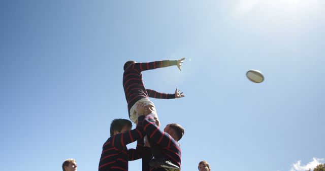 Rugby Players Competing for Lineout - Download Free Stock Images Pikwizard.com