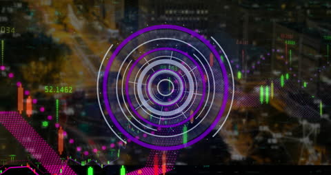 Abstract Financial Data Analysis with Futuristic Digital Interface
