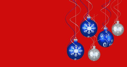 Festive Christmas Ornaments Against Red Background - Download Free Stock Images Pikwizard.com