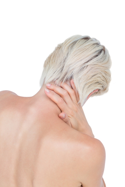 Transparent Background Blonde Woman Suffering Neck Pain Relief - Download Free Stock Videos Pikwizard.com