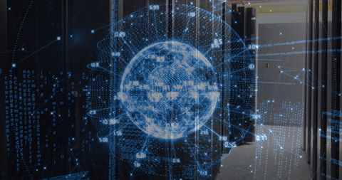 Global Data Processing in Modern Server Room Setting - Download Free Stock Images Pikwizard.com