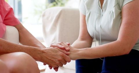 Senior friendship: women providing comfort and support
