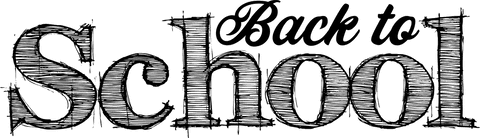 Transparent pencil drawing of back to school text