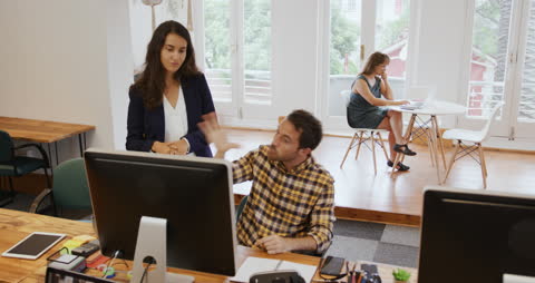 Team Collaboration in Modern Creative Office Environment