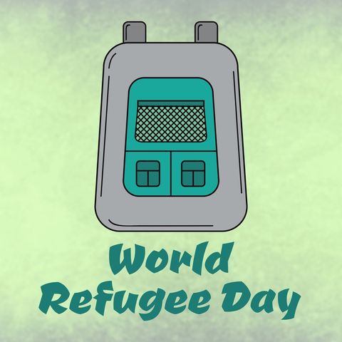 world refugee day awareness graphic with backpack illustration - Download Free Stock Templates Pikwizard.com