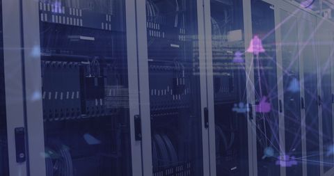Global Networking Concept with Digital Icons and Server Room Background - Download Free Stock Images Pikwizard.com