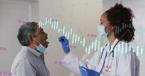 Healthcare professional performing covid-19 diagnostic test on patient