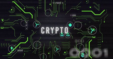 Futuristic Digital Crypto Interface with Glowing Elements