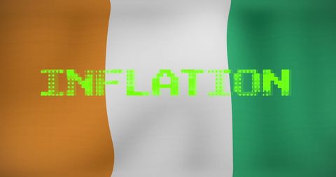 this visual combines the concept of inflation with the flag of côte d'ivoire, illustrating economic issues and global financial concerns. it can be used for articles, presentations, and reports focusing on regional economic impacts, inflation trends, and financial stability within the country.