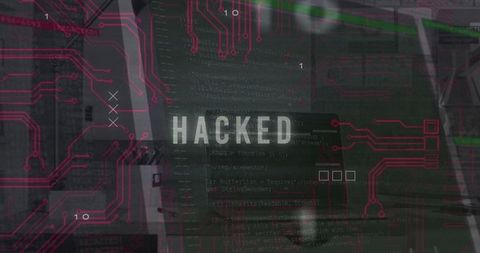 Hacked Text on Computer Screen with Circuit Patterns - Download Free Stock Images Pikwizard.com