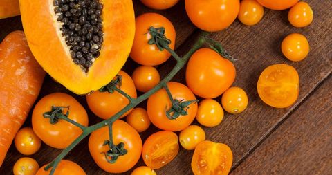 Assortment of Fresh Orange Produce on Wooden Surface - Download Free Stock Images Pikwizard.com