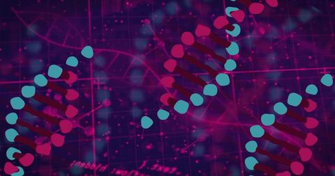 Neon dna helix visualization for genomics, bioinformatics and molecular research