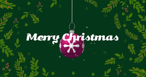 Merry Christmas Greetings with Hanging Ornament