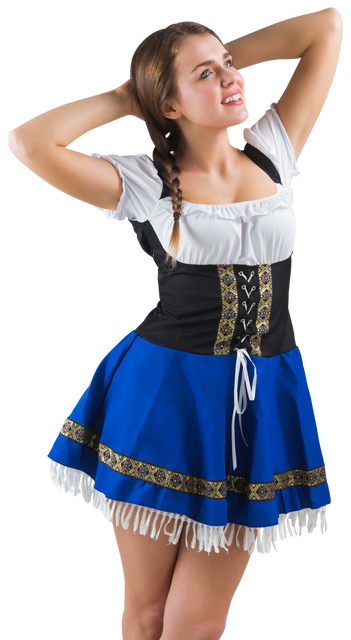 Transparent Oktoberfest Waitress Smiling in Traditional Dress - Download Free Stock Videos Pikwizard.com