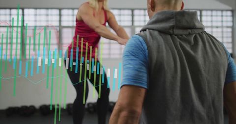 gym workout with integrated fitness data visualization - Download Free Stock Images Pikwizard.com