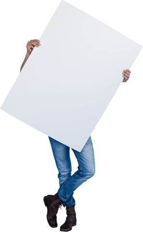 Man Holding Blank Cardboard on Transparent Background - Download Free Stock Videos Pikwizard.com