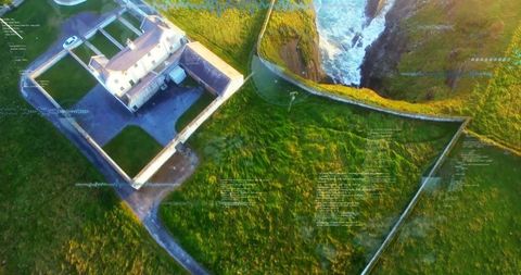 Cliffside mansion on enclosed estate overlooking ocean