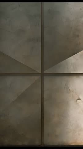 Vertical Video Capturing Metal Panel Inspection Inside Industrial Shaft Close-Up Texture