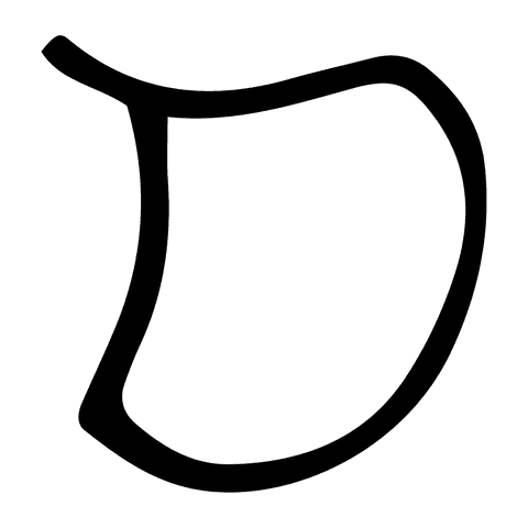 Abstract black shape on transparent background design